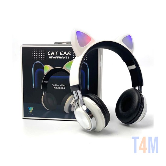 CAT EAR STYLE WIRELESS BLUETOOTH HEADPHONE M-01 MP3/CELLPHONE/PC WHITE